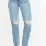KanCan Women’s‎ 9 / 28 Blossom Ultra High Rise Belted Mom Jeans Denim Blue Photo 0
