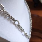 Silver Tone Oval Link Chain Necklace Adjustable Lobster Clasp Photo 1