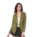 BLANK NYC Olive Suede Drape Jacket Photo 1