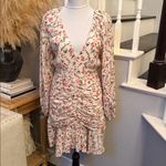 MINKPINK Revolve  Kacey Ruched Long Sleeve Floral Mini Dress Size Medium Photo 2