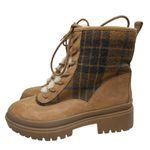 Lucky Brand  Tan and Plaid Lace-Up Boots Photo 2