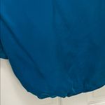 Tribal Teal Cotton Blend Long Sleeve High Low Hem Blouse Photo 10