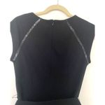 Cache Black Sheath Dress with Beaded Detail Cap Sleeves Formal LBD Sz 6 Photo 3