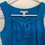 Nautica Teal Sleeveless Drawstring Keyhole Front Tank Top Size XS Photo 6