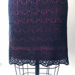 EXPRESS vintage • 90s  black lace mini dress red lining crochet spaghetti strap Photo 7