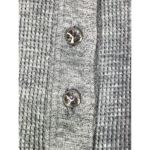 Chico's Women Solid Stretchy Straight Hem Long Sleeve Henley Top Gray Size mediu Photo 2