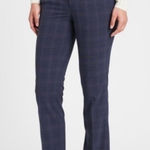 Banana Republic  Ryan Plaid Navy Blue Trouser Washable Italian Wool Pants 8 Photo 0