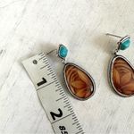 Bohemian brown sunflower silver pendant earrings Photo 6