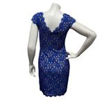 Eliza J Women’s Sz 0 Sleeveless Lace Blue Mini Fitted Sexy Dress Photo 5