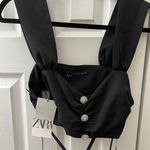 ZARA Cropped Top With Rhinestones Photo 3