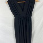 Norma Kamali Pleated V Neck Black Dress Size XS Photo 1