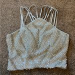 Say Yes To The Prom Blue Beaded Halter Top Photo 0