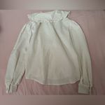Vintage White Ruffled Blouse with small horse embroidery Size L Photo 5
