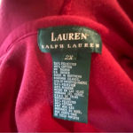 Lauren Ralph Lauren Red Full Zip Velour‎ Sweater Size 2X Photo 3