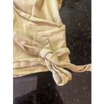 Sugar Lips Sugar + Lips Crop Top Mustard Sz Med Puff Sleeve Zip Back Boho Vibes Photo 2