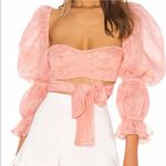 For Love & Lemons Hampton Floral Puff Sleeve Festival Boho CROP TOP Sz S Photo 1
