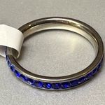 Fashion Ring Blue Rhinestone Infinity Band Size 6.75 Stainless Steel 17mm Photo 1