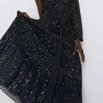 ZARA black sequin asymmetrical maxi formal evening dress size XL Photo 0