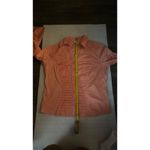 Dress Barn Pleated Front V-Neck Button Down Blouse S Peach Dopamine Classic Photo 5