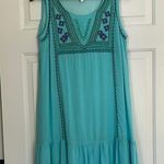 Super Cute Embroidered Dress with Ruffle Bottom Excellent Condition Green Photo 0