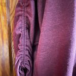 Max Studio Burgundy Oversized Sweater with Rouched Sleeves Photo 1