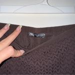 ZARA NWOT BROWN PATTERNED KNIT CROCHET BODYCON MINI SKIRT SIZE SMALL Photo 2