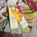 C&C California  White Tropical Fruit Print Short Sleeve Linen Button Front Top Photo 9