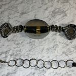 Vintage 1980 Artisan Art to Wear Belt Rope & Metal Mixed Metal Cinch Waist Black Photo 5