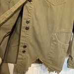 Free People  Moonchild Olive Green Jacket 100% Cotton Shacket Size Small Photo 3