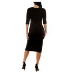 B Darlin B. Darlin Black Body-con Dress Juniors Size 4 Front Slit Ruched Back Zip‎ NEW Photo 1