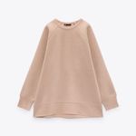 ZARA Sea tan beige oversize sweatshirt pullover sweater  Photo 5
