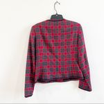 Pendleton  Vintage Collarless Plaid Red Button Front Blazer Size 8 Photo 6
