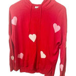 Rachel Zoe Rachel‎ Zoe Red Hearts Cashmere Blend Hooded Pullover Sweater Photo 0