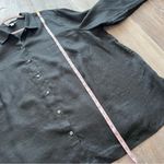 J. Jill love linen black‎ 100% linen button down shirt Black Size 3X Photo 2