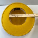 Fedoria 100% Wool Fedora Hat‎ Yellow Wide Brim Black Band Fashion Statement Photo 8