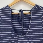 Modcloth Peplum Long Sleeve Knit Top Blue White Striped Photo 9