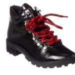Schutz NEW  Niceia Patent Leather Hiking Ankle Boot Black Red Photo 0
