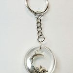 Silver Moon and Cupid resin Keychain handmade Photo 1