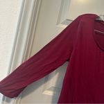 The Limited  Maroon/Plum Scoop Neck 3/4 Sleeve Blouse M Photo 3