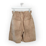 American Vintage Vintage Express Camel Tan Seude Leather High Waisted Paper Bag Shorts XS Photo 5