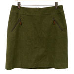 Talbots Petites Olive Green Wool Blend Zipper Pocket ALine Skirt Sz 8P Academia Photo 0
