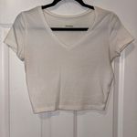 Wild Fable  Cream Fitted Crop T-Shirt Photo 0