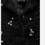 ZARA NWOT Black Flower Sequin Blazer Jacket 1689/399 Stylish Classic Chic Glam Photo 5