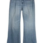 7 For All Mankind Dojo Wide Leg Flare Jeans Light Wash Denim Photo 0