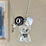 Handmade y2k Kawaii goth grunge style ballchain necklace🎲🧸🦷🖤 Photo 0