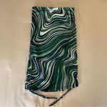 SheIn Marble Print Drawstring Hem Bodycon Skirt, Green/White/Blue, Size XS, NWOT Photo 8