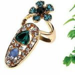 Women Fashion Bowknot Nail Ring Charm Crown Flower Photo 0