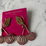 Kurt Geiger NWOT Gold and Purple Cherry Earrings Photo 3