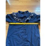 Alice Blue  navy and white ruffle western style button down shirt‎ women's size M Photo 3