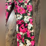H&M  Pink Green Cream tones Watercolor Floral Print Pant. Photo 1